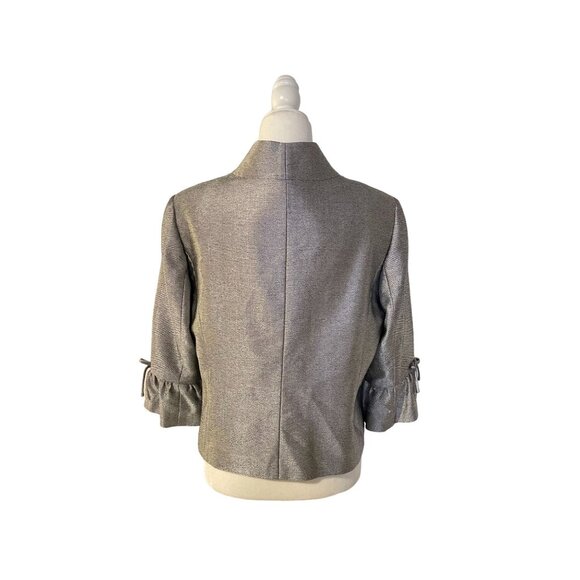 Tahari Womens 3/4 Sleeve Jacket With Button Closure & Ruffle Cuff Trim - Picture 2 of 5